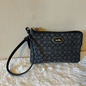 Coach Black and Gray Signature Wristlet